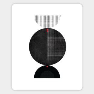 Black Sun Midcentury Geometric Abstract Print Sticker